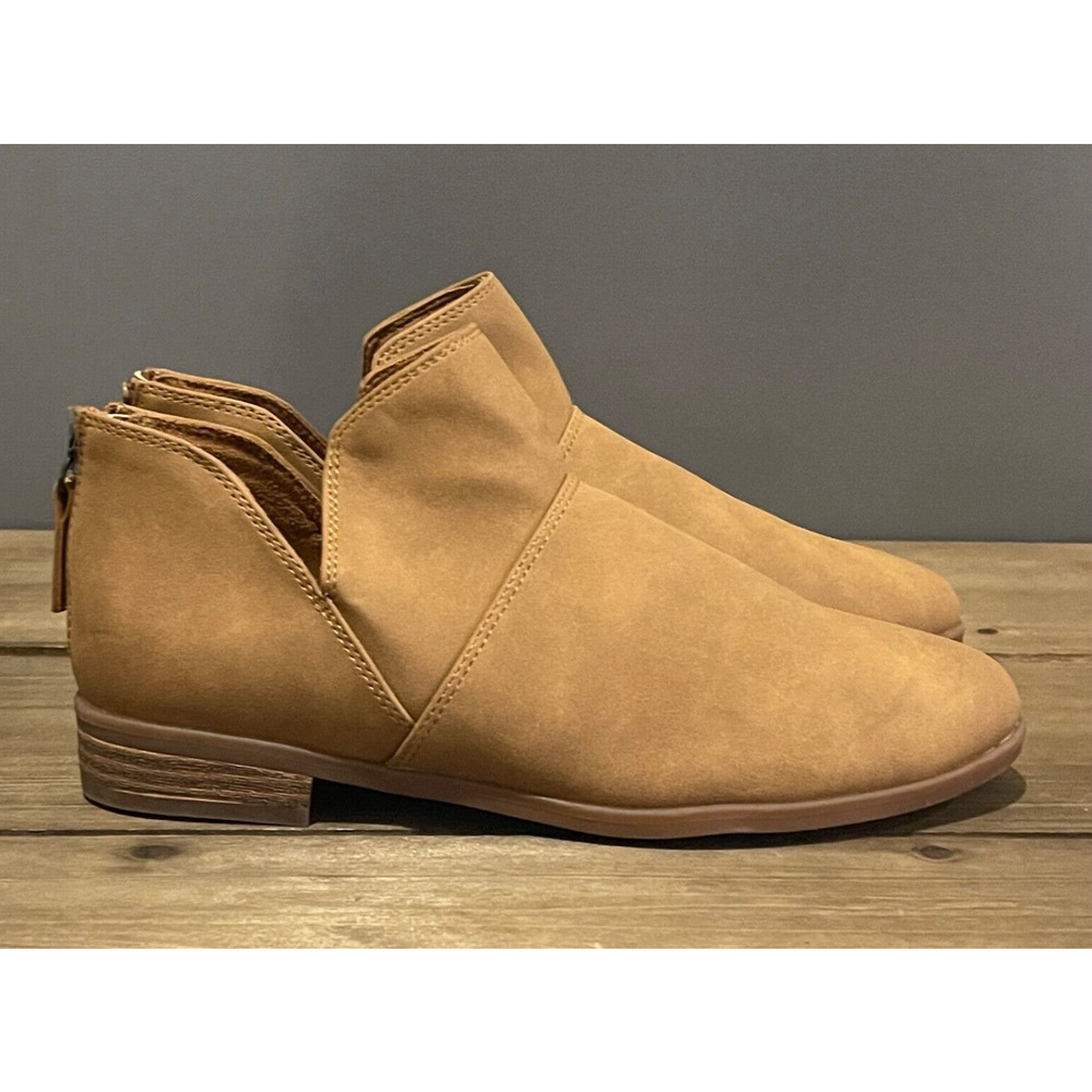 Dr. Scholl's Women's Ramona Ankle Booties Size 6 Light Brown Low Heel Zip Up